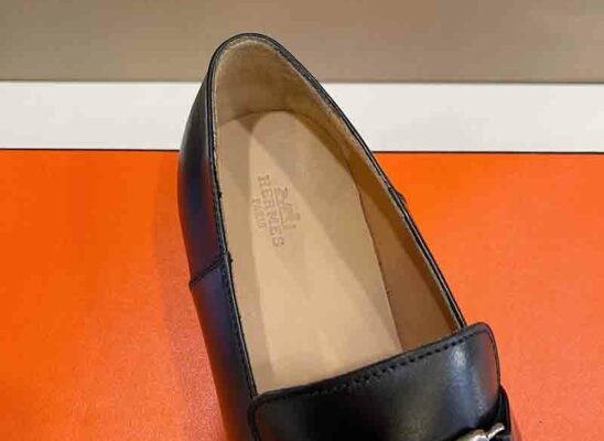 Giày lười Hermes Bemol loafer đế cao màu đen
