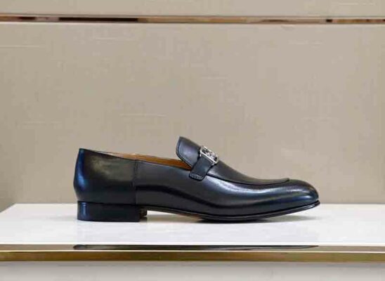 Giày lười Hermes Bemol loafer đế cao màu đen