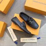 Giày lười Louis Vuitton Monte Carlo da trơn màu đen