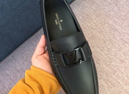 Giày lười Louis Vuitton Monte Carlo Moccasin khóa màu đen