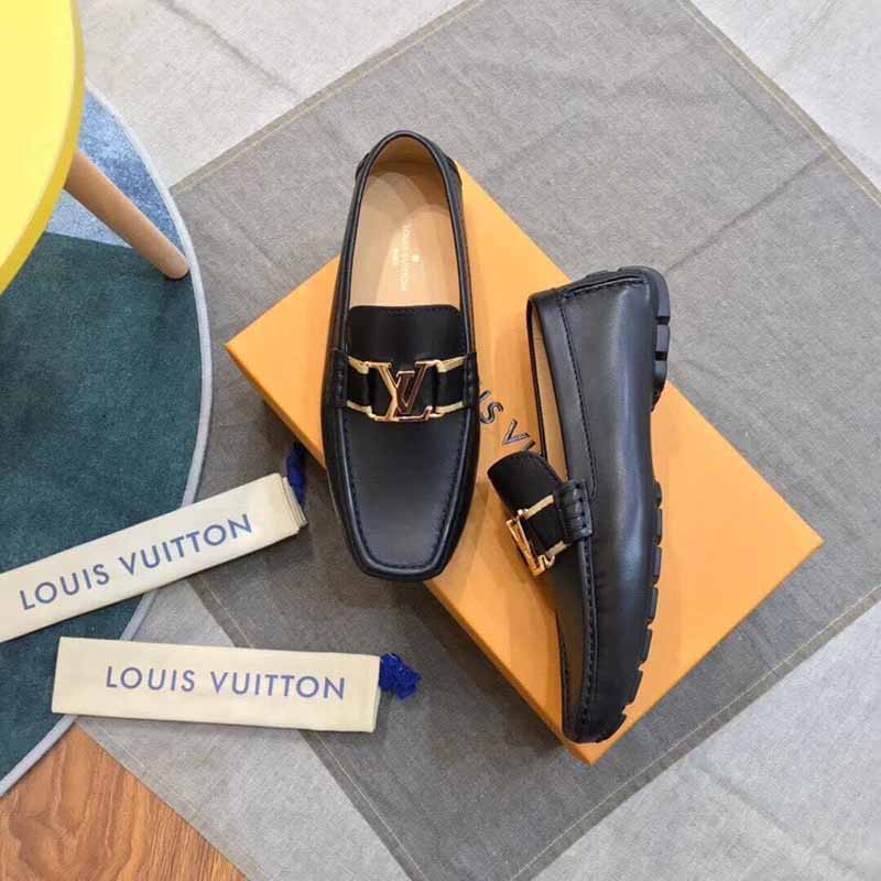 Giày lười Louis Vuitton Monte Carlo Moccasin khóa màu vàng