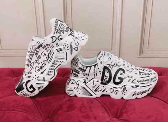 Giày thể thao Dolce Gabbana Hand Painted Graffiti Calfskin Nappa Daymaster