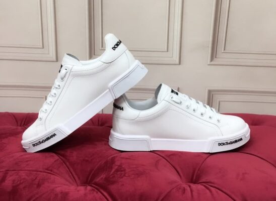 Giày thể thao Dolce Gabbana Calfskin Nappa Portofino Sneakers màutrắng