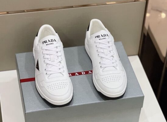 Giày thể thao Prada Leather Sneakers màu trắng