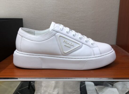 Giày thể thao Prada Soft Calf Leather Sneakers màu trắng