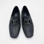 Giày lười Louis Vuitton like au Montaigne Loafer da trơn khóa đen trắng