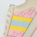 Giày Gucci Screener GG Beige Light Pink Yellow Like Auth