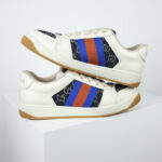 Giày Gucci Screener GG Canvas Demin Blue Ivory Like Auth