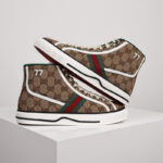 Giày Gucci Tennis 1977 Canvas High Top Beige GG Print Like Auth