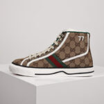 Giày Gucci Tennis 1977 Canvas High Top Beige GG Print Like Auth