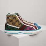 Giày Gucci Tennis 1977 High Top Yellow GG Multicolour Like Auth