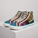 Giày Gucci Tennis 1977 High Top Yellow GG Multicolour Like Auth