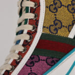 Giày Gucci Tennis 1977 High Top Yellow GG Multicolour Like Auth