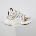 Giày Louis Vuitton Archlight White-Beige Gold Canva Like Auth