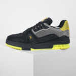 Giày Louis Vuitton Lv Trainer #54 Signature Yellow Black Crystal Best Quality