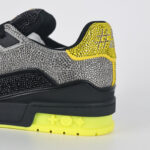 Giày Louis Vuitton Lv Trainer #54 Signature Yellow Black Crystal Best Quality