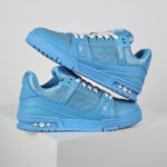 Giày Louis Vuitton LV Trainer Blue Leather Monogram Best Quality