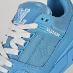 Giày Louis Vuitton LV Trainer Blue Leather Monogram Best Quality