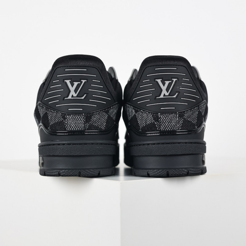 Giày Louis Vuitton LV Trainer Damier Denim Black Like Auth