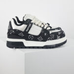 Giày Louis Vuitton LV Trainer Maxi Monogram Denim Black Best Quality