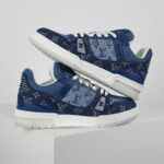 Giày Louis Vuitton LV Trainer Monogram Denim Blue Best Quality