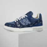 Giày Louis Vuitton LV Trainer Monogram Denim Blue Best Quality