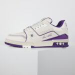 Giày Louis Vuitton LV Trainer White Purple Script Best Quality