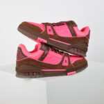 Giày Louis Vuitton LV Trainer Pink Brown Best Quality