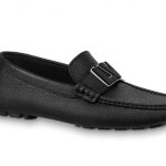 Giày lười Louis Vuitton-Monte Carlo Moccasin chữ LV đen Like Auth