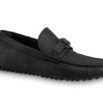 Giày lười LV Hockenheim Moccasin Monogram full đen Like Auth