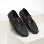 Giày lười LV Hockenheim Moccasin Monogram full đen Like Auth