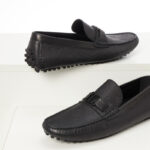 Giày lười LV Hockenheim Moccasin Monogram full đen Like Auth